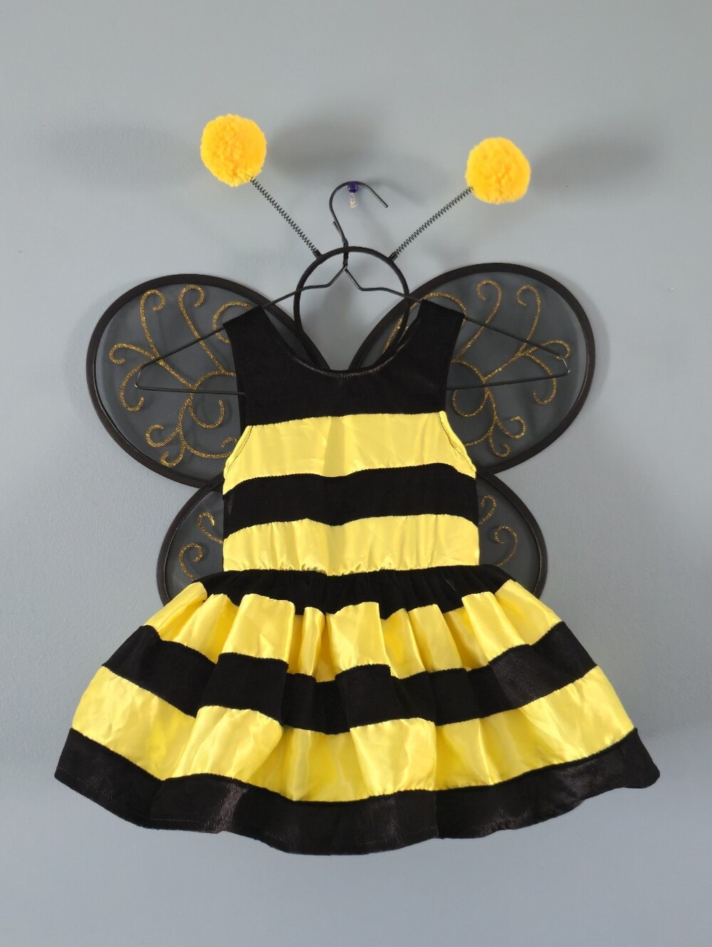 Halloween Bee Costume Dress with Antenna Headband 2T